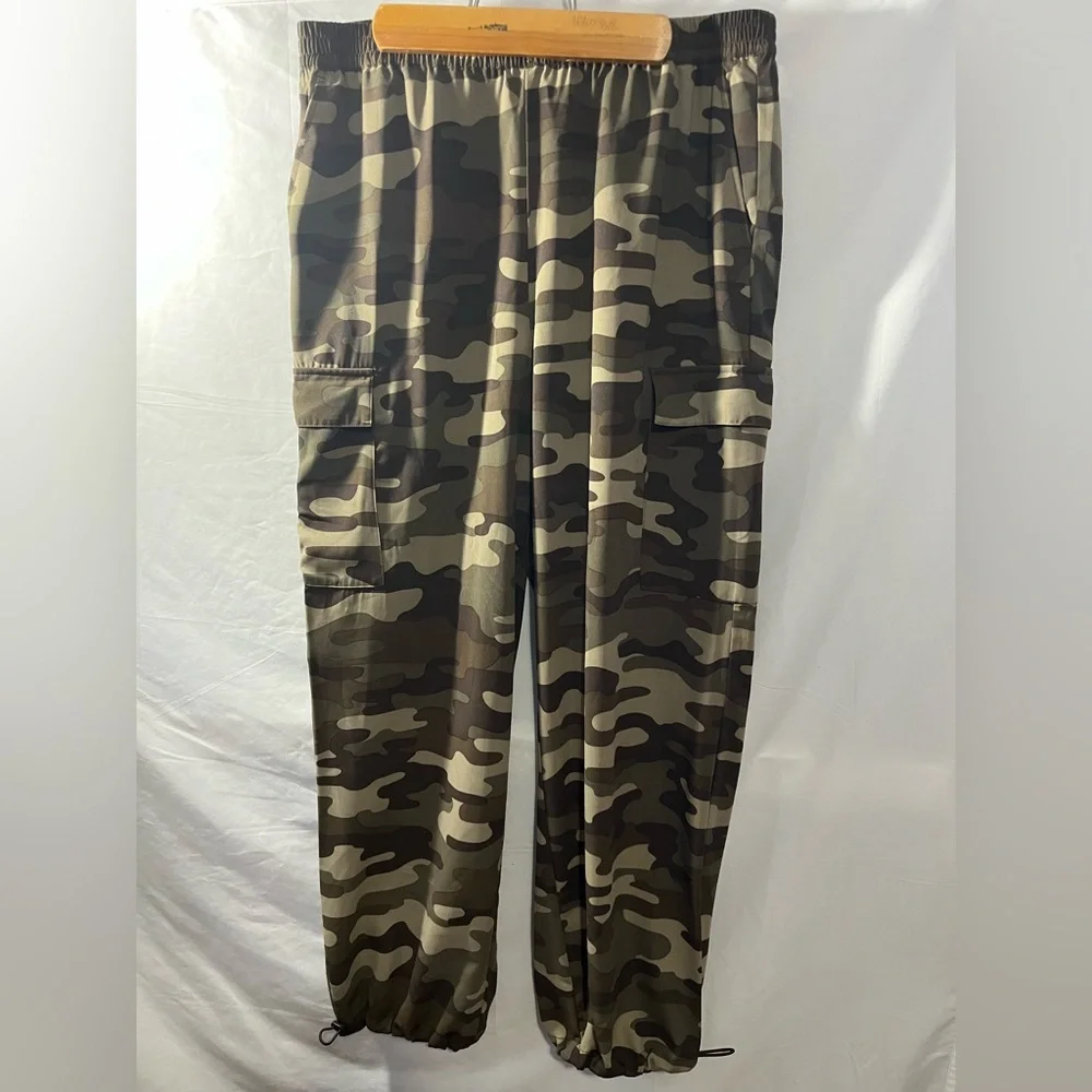 Modern Works Cargo Jogger Pants Bundle Lot 2 Size Large Olive Green Camo Utility - Picture 2 of 11